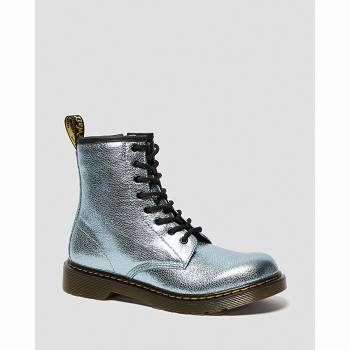 Dr Martens Gyerek 1460 Crinkle Metallic Lace Up Bakancs Türkiz